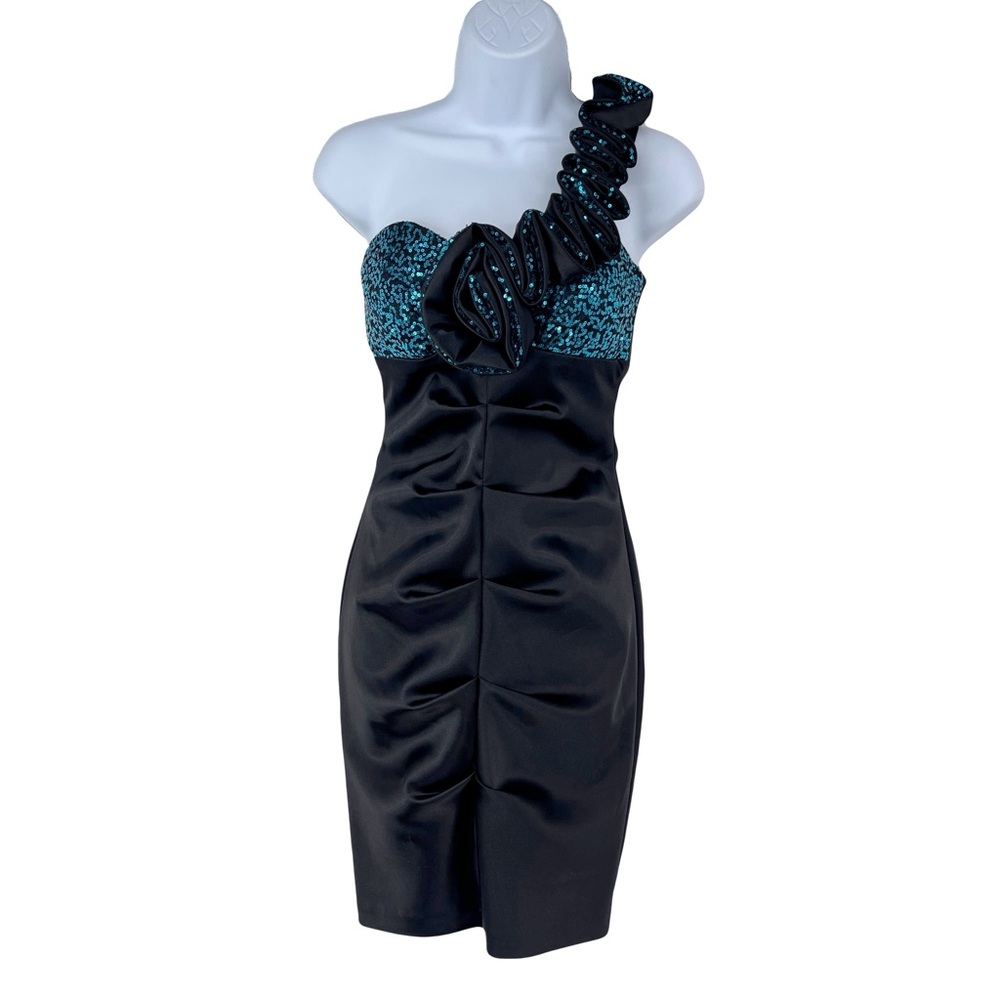 vintage 80s prom‎ dress short one shoulder Blondie Nites